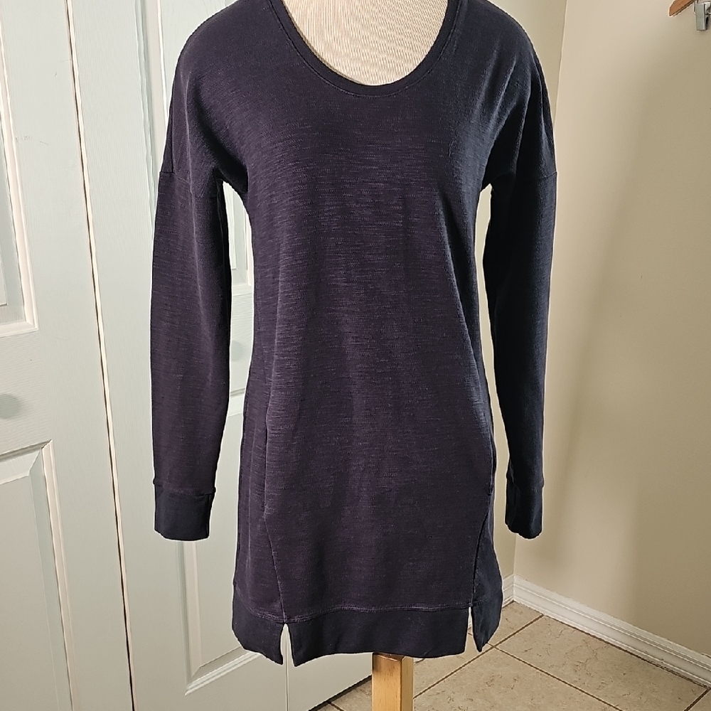 Fig Short Casual‎ Dress Crew Neck Gray Size Small.